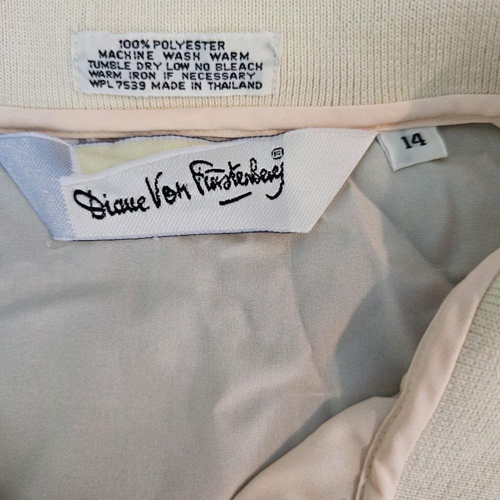 Vintage 1980's Diane Von Furstenberg Blouse Top Shirt Buttery Yellow Designer - Picture 15 of 15